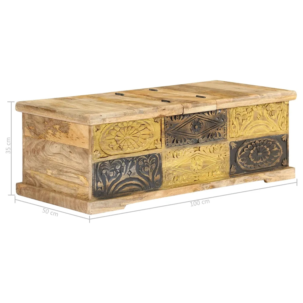 Tavolino da CaffÃ¨ 100x50x35 cm in Legno Massello di Mango cod mxl 21772