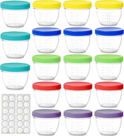 Confezione da 18 pezzi, 120 ML Scatola di conservazione per biberon in plastica riciclabile - 6 colori (Arcobaleno)