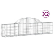 Cesti Gabbioni ad Arco 2 pz 200x30x40/60 cm Ferro Zincato