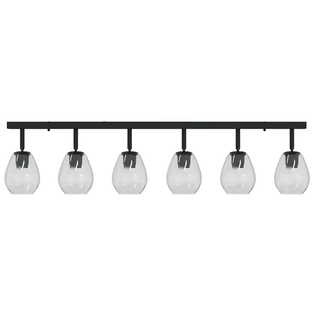 Faretto da soffitto Nero 110,5 x 13 x 26 cm Vetro e Metallo 42001222
