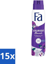 15 x Deodorante Spray - Momenti di Lusso - 150 ml - Deodorante Spray - Antimacchia - Fiori di Rosa - Profumo - Idrofilo