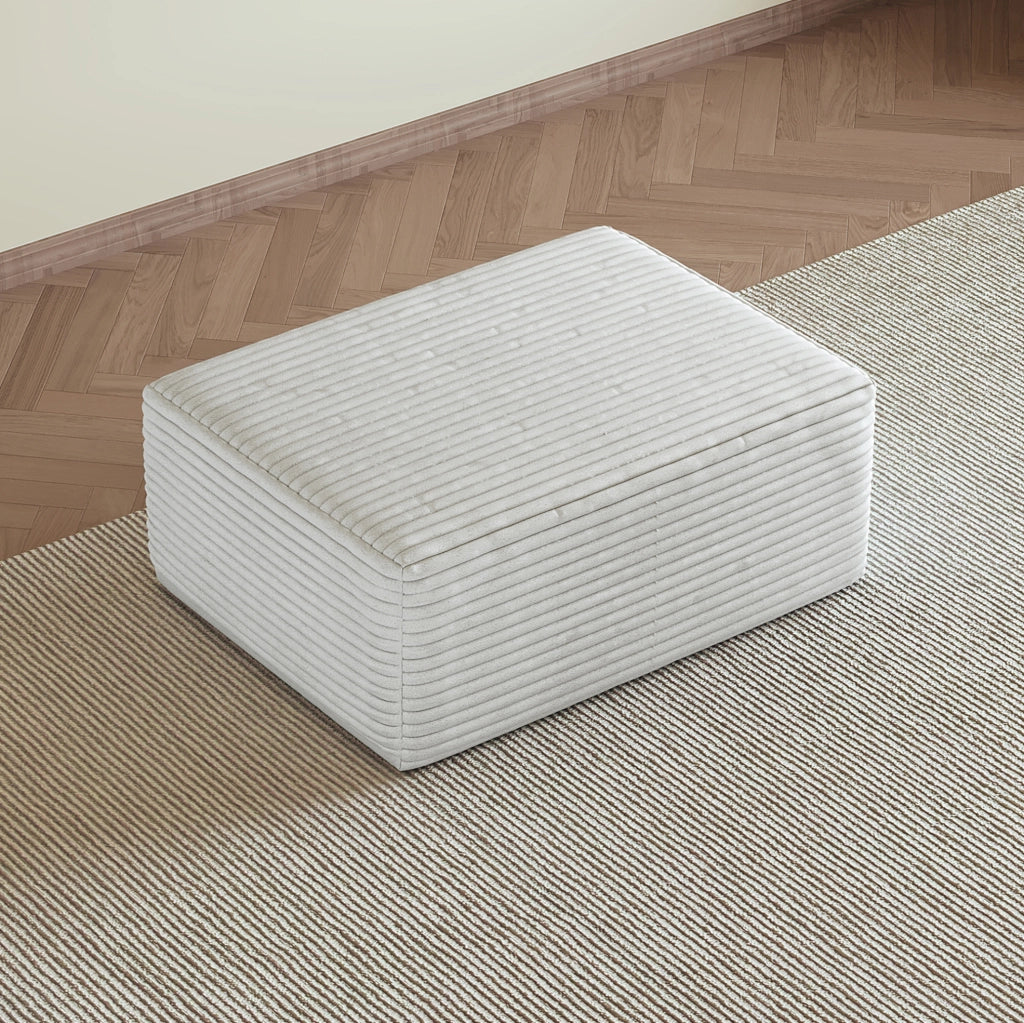 Chaise longue reversibile in tessuto bianco