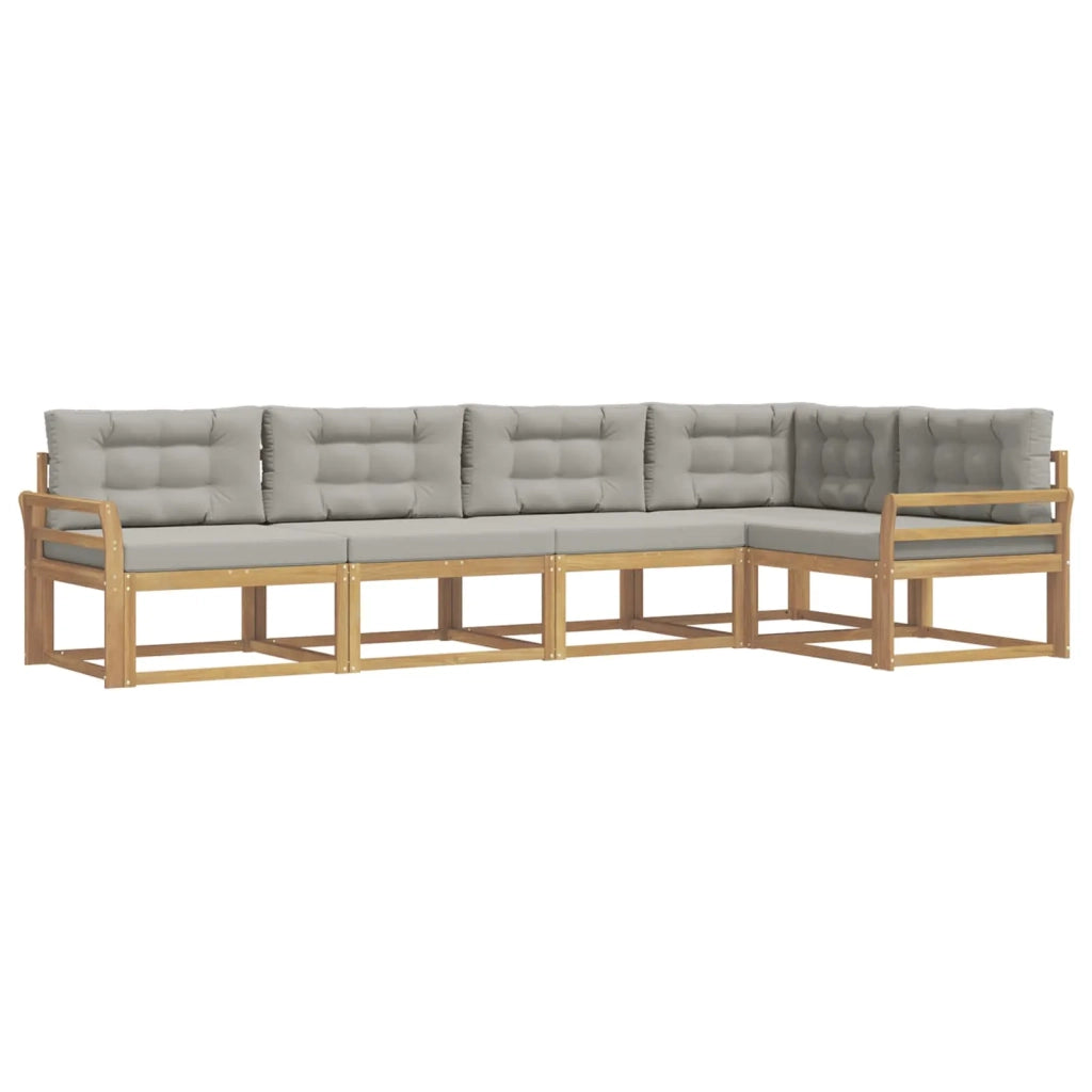 Set di divani da esterno 4 pcs Bianco e Grigio Chiaro