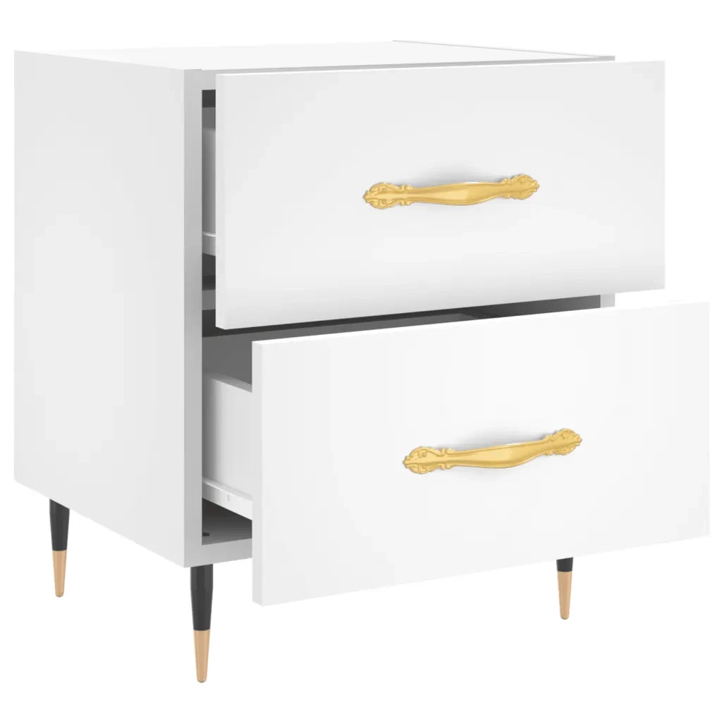 Comodini 2 pz-Set di 2 Tavolino da notte Bianchi 40x35x47,5 cm in Legno Multistrato 260423