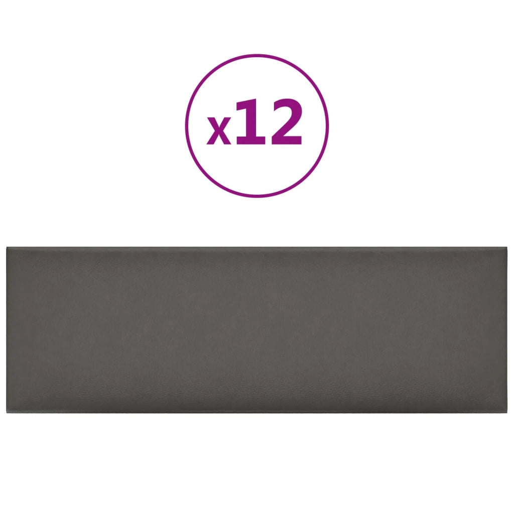 Testiera | Testata da Parete 12 pcs Grigio 90 x 30 cm Tessuto