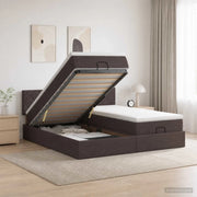 Letto Ottomano con Materasso e LED Marrone Scuro 200 x 200 cm 3457304