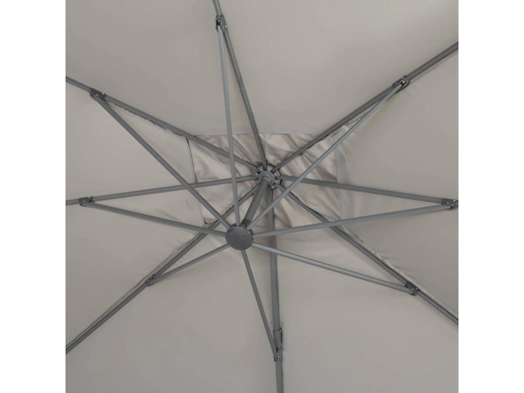 Ombrellone decentrato da giardino Alu "Sun 4" - Rettangolo - 3 x 4 m - Grigio + Copertura protettiva