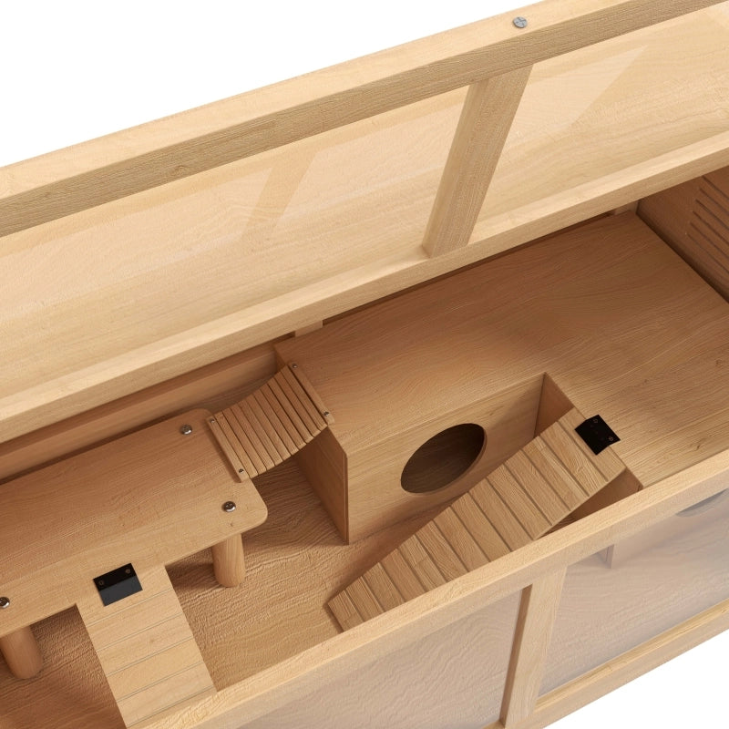 Gabbia per criceti siriani e criceti nani, con piattaforma, ponte sospeso e casetta, 85x45x44 cm