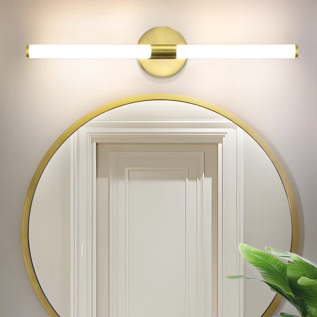 ZMH Lampada da specchio LED a Parete 8W Oro 60 cm 4000K Luce Neutra Moderna IP44 per Armadio Cantina Cucina Corridoio