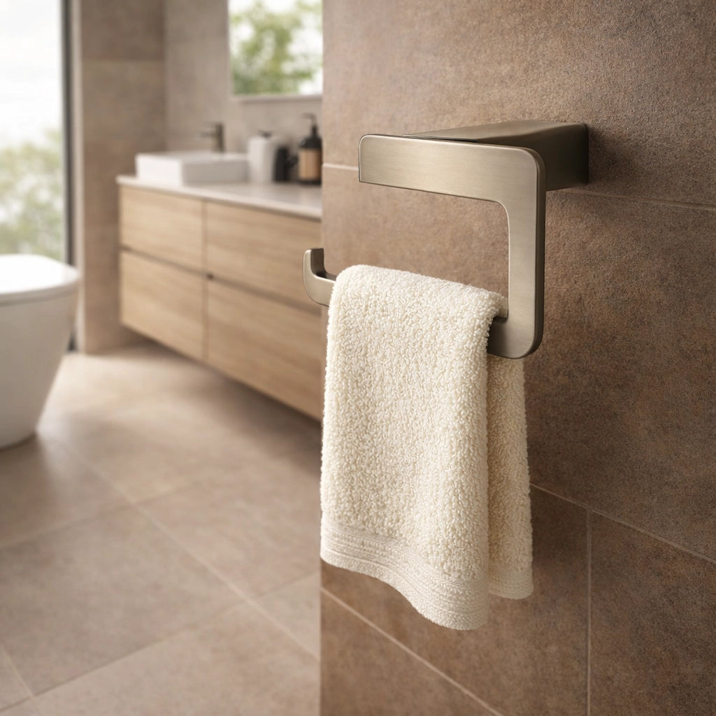 Porta Asciugamani Ad Anello Da Muro Acciaio Grigio Arredo Bagno Cucina 87943