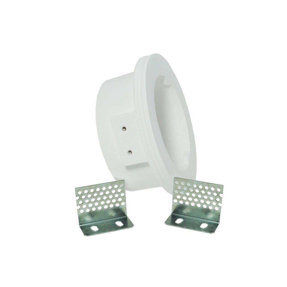 Trade Shop - Porta Faretto Incasso Vetro Gesso Rotondo Scomparsa Supporto Lampada Led Alogena -