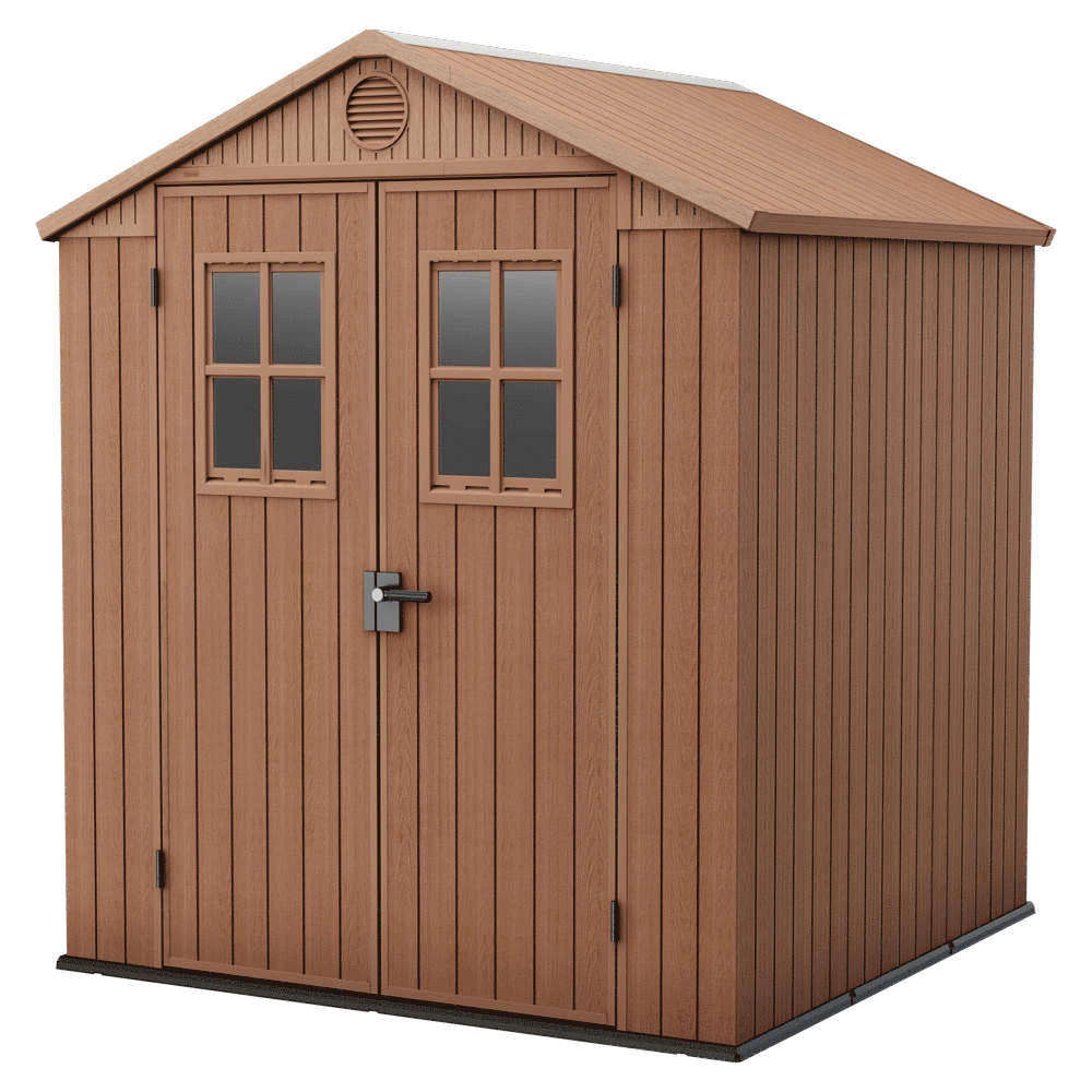 Casetta da Giardino in Resina Keter Darwin 6x6 Doppia Finestra Colore: Marrone