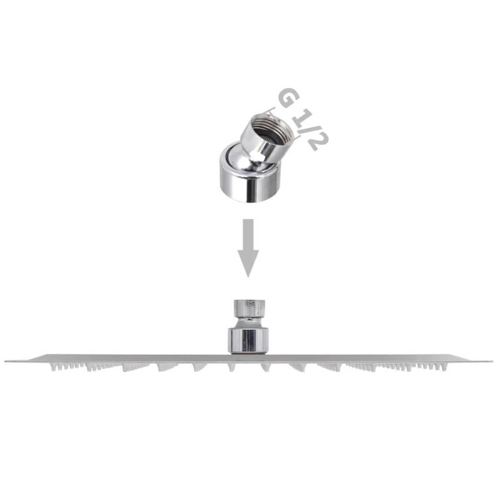 Stainless Steel Rain Shower Head, 20x30 Cm, Rectangular
