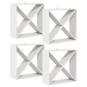 Portabottiglie 4 pcs Bianco 62 x 25 x 62 cm Pino massello