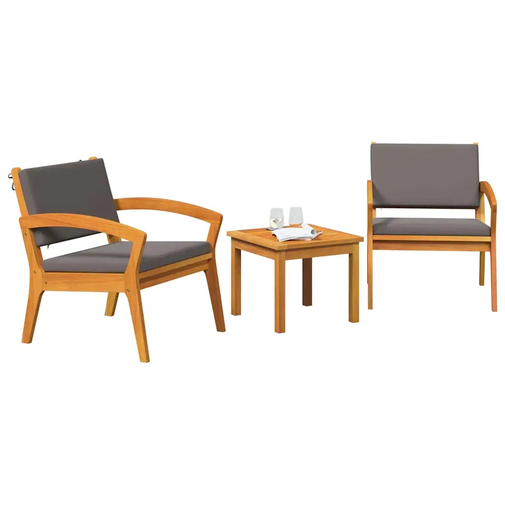 Set bistrot con cuscino 3 pcs Marrone Poliestere 4106470