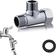 Flessibile 3 vie T pezzo in rame 1/2 pollice G1/2 adattatore - Valvola per distribuzione acqua da rubinetto - Acciaio inossidabile 20 mm con anelli di chiusura