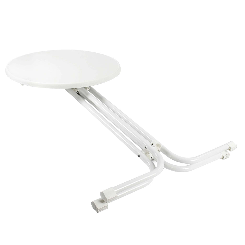 Toboli Tavolo alto da bar rotondo pieghevole bianco Ø 80 cm h 110 cm per interno ed esterno