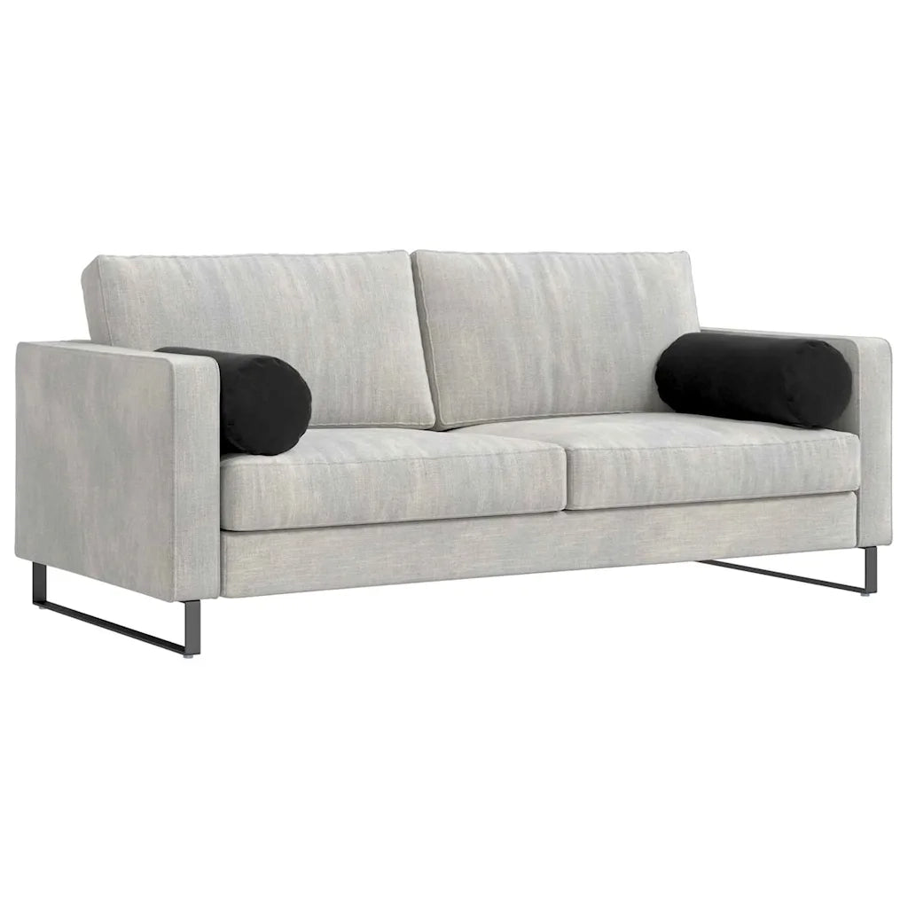 Cuscini a rullo 2 pcs Nero Ø 25 x 70 cm Tessuto in Cords