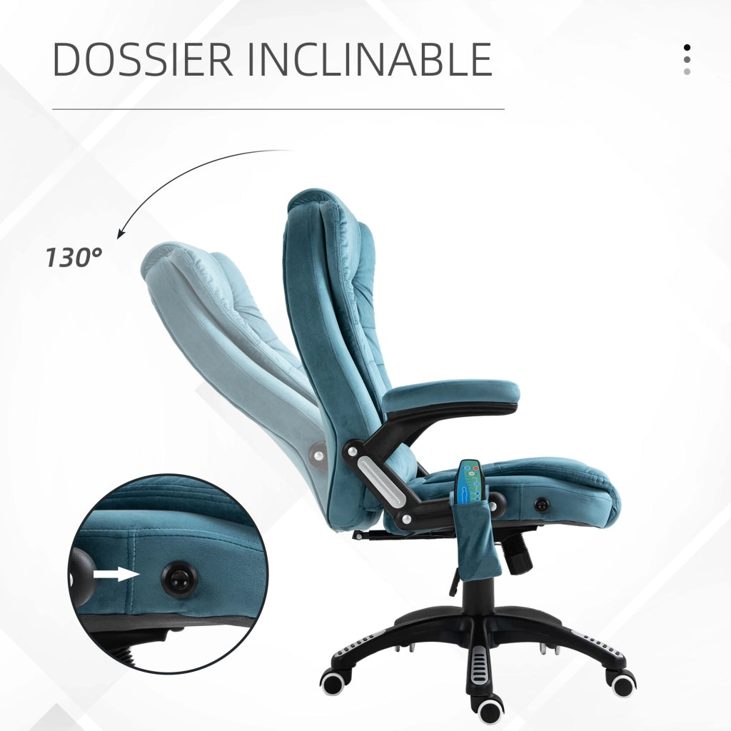 Sedia da ufficio ergonomica ¨C zephmum ¨C blu, tessuto, altezza regolabile