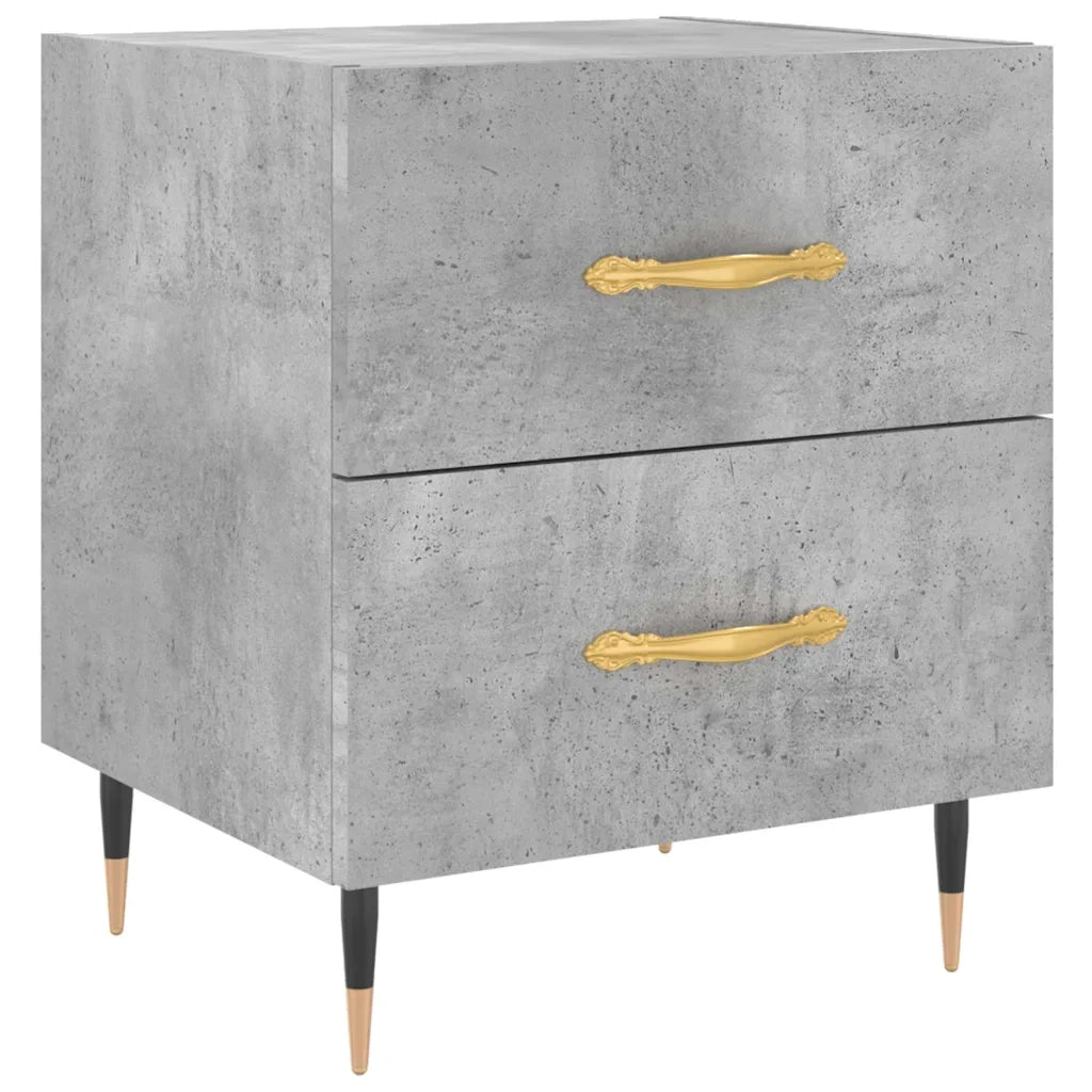 Comodini 2 pz Grigio Cemento 40x35x47,5 cm in Legno Multistrato 827269