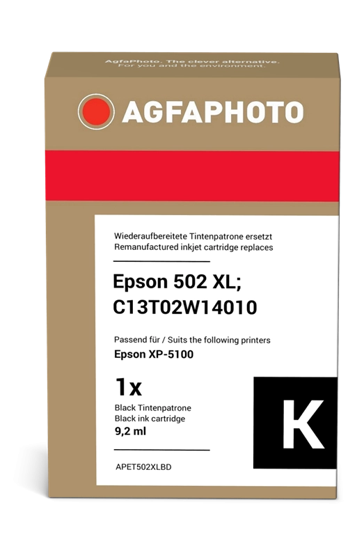 ORIGINAL Agfa Photo Cartuccia d'inchiostro nero APET502XLBD ~550 Seiten 9,2ml