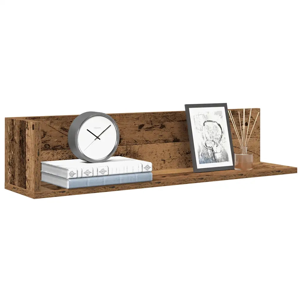 Mensole da Parete 2pz Legno Vecchio 75x16,5x16,5 cm Truciolato 860038