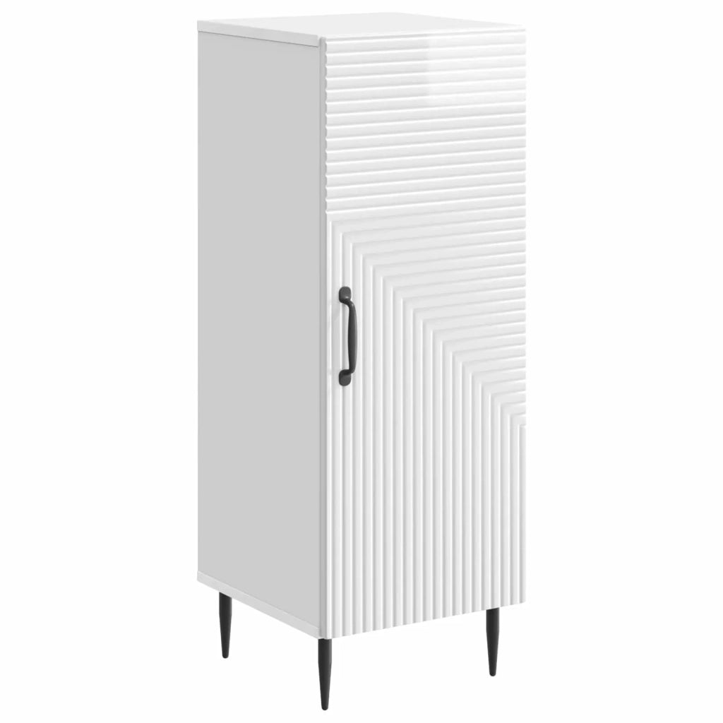 Credenza Bianco Lucido 33 x 34,5 x 89,5 cm Legno ingegnerizzato 894829