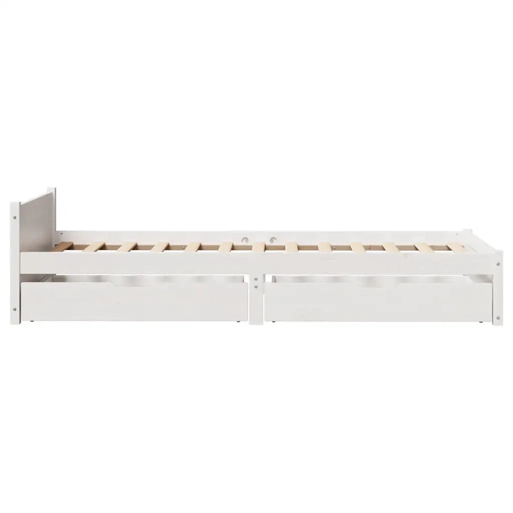 Letto senza Materasso Bianco 90x190 cm in Legno Massello Pino 3301675