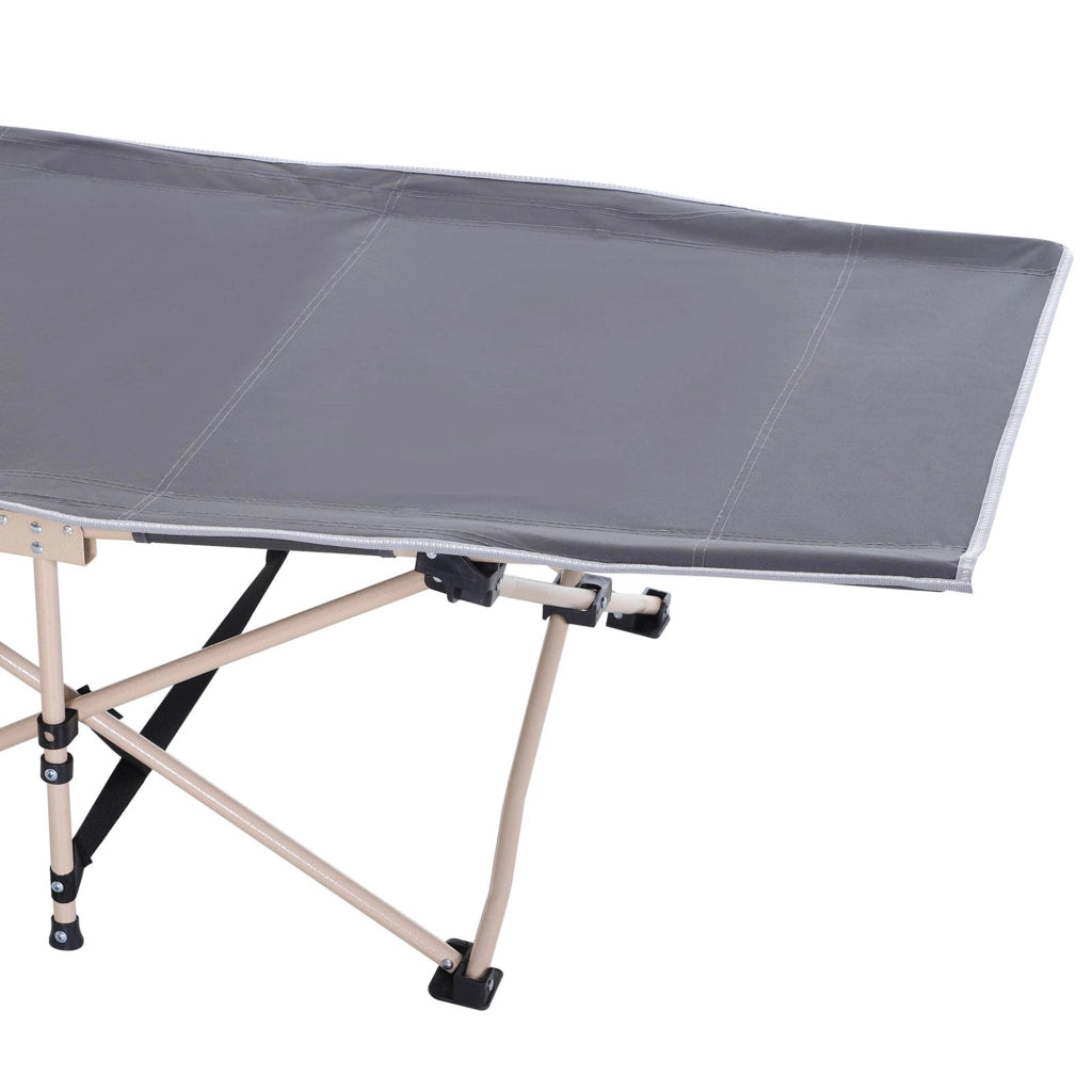 Brandina da campeggio pieghevole in poliestere grigio scuro con borsa per trasporto 190x68x52 cm