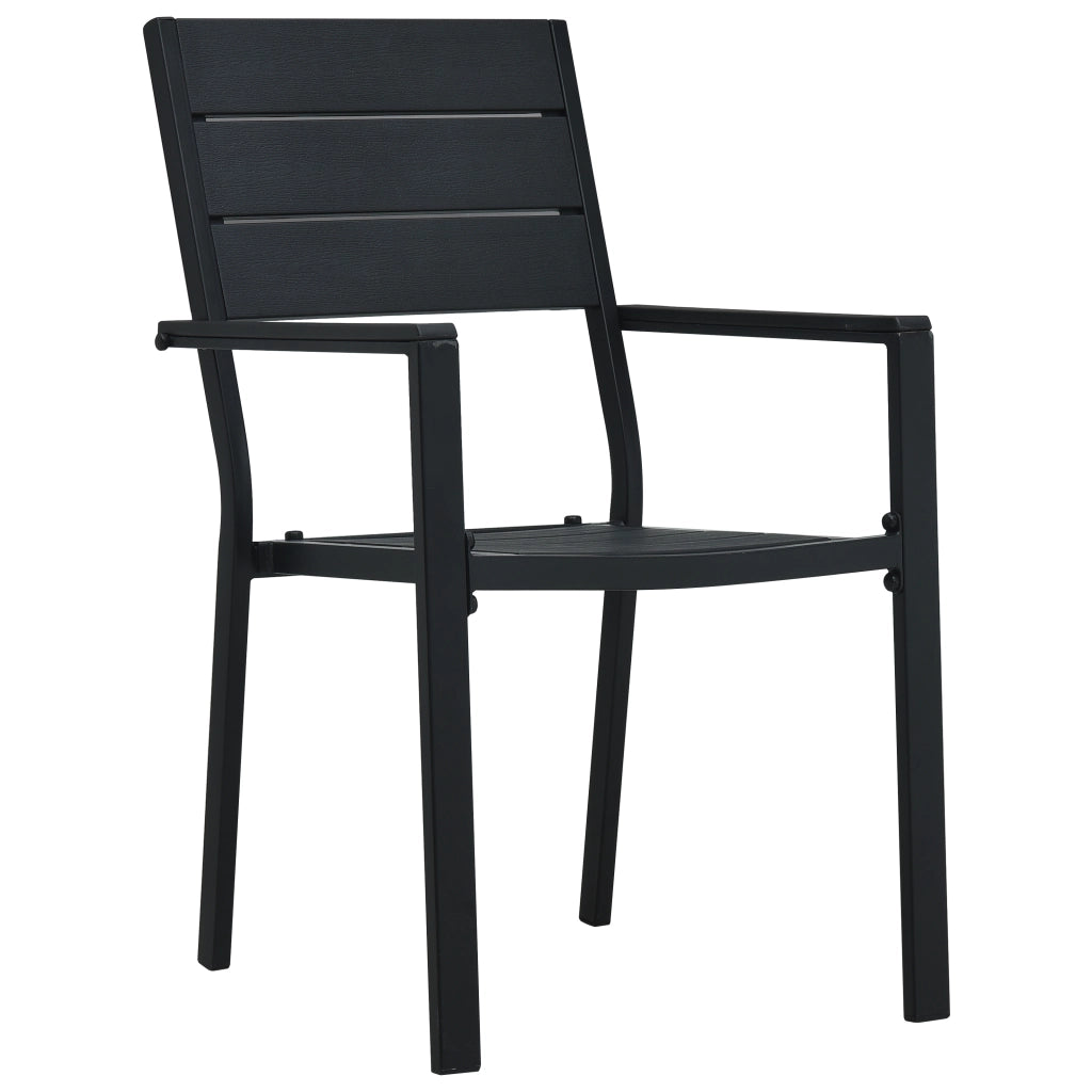 Set da Pranzo da Giardino 9 Pezzi Nero HDPE
