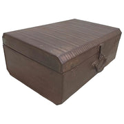 Valigia artigianale in metallo, 67x37x25h cm