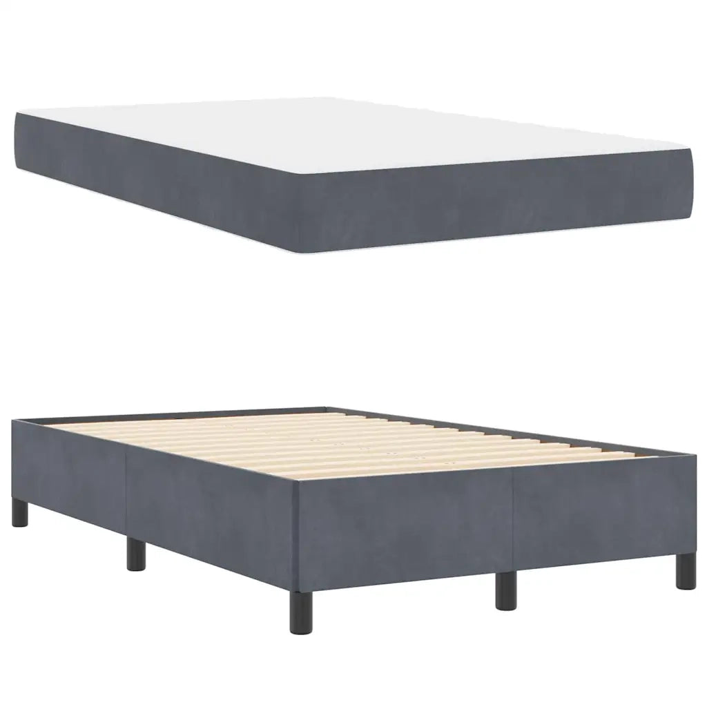 Struttura del letto Grigio scuro 120 x 190 cm Tessuto