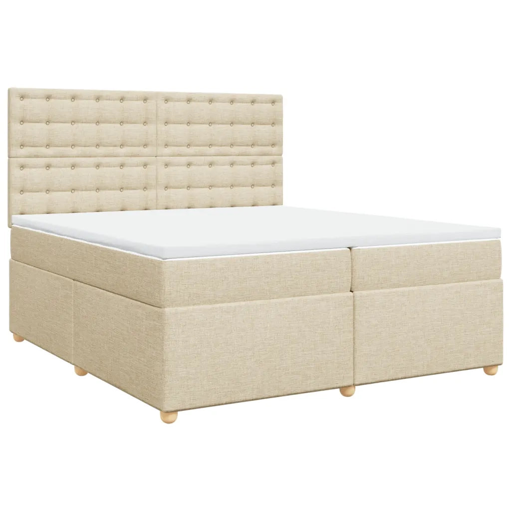 Giroletto a Molle con Materasso Crema 200x200 cm in Tessuto 3293706