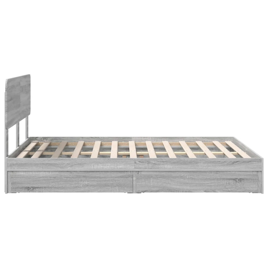 Letto con Contenitore con testiera Grigio Sonoma 150 x 200 cm 3412267