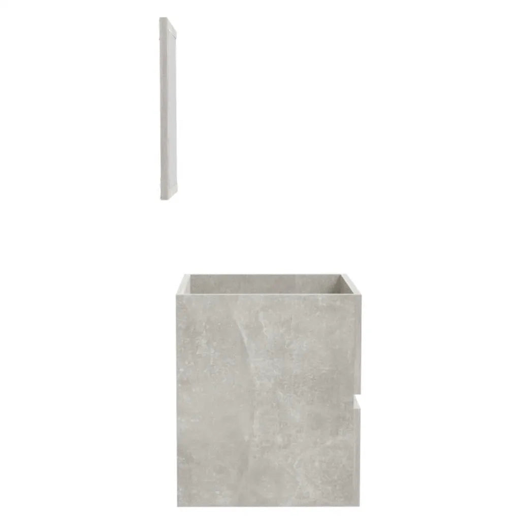 Mobiletto da bagno con specchio ampio vano contenitore 41 x 38,5 x 45 cm legno grigio cemento 02_0047832