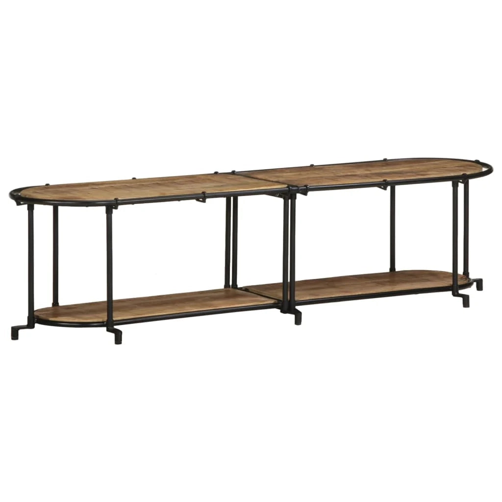 Mobile porta TV dal design industriale con ampio spazio di archiviazione 160 x 42 x 40 cm legno massello marrone 02_0057615