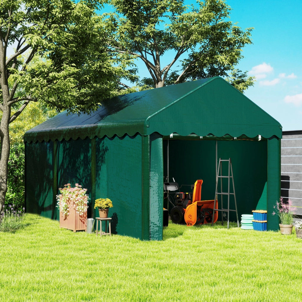 Carport Tende Garage 3x6m con 2 Porte a Rullo ¨C Zephmum ¨C Verde
