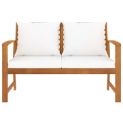 Panchina da Giardino | Panca da Giardino 120 cm con Cuscino Crema in Legno di Acacia
