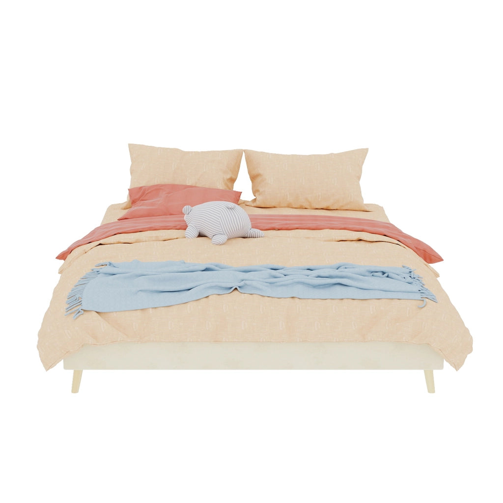 letto tela e metallo beige 160 x 200 cm