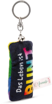 Sostegno per Chiavi Mini Cuscino a Piuma è Colorato 8cm con Campanello