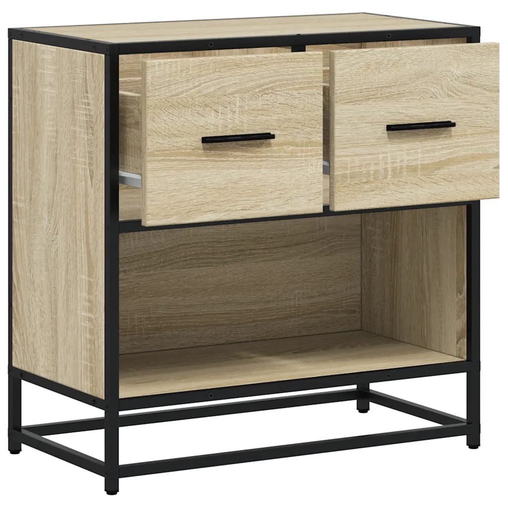 Comodino | Armadio da Notte | Mobiletto da notte Rovere Sonoma 60x31x60 cm in Truciolato e Metallo