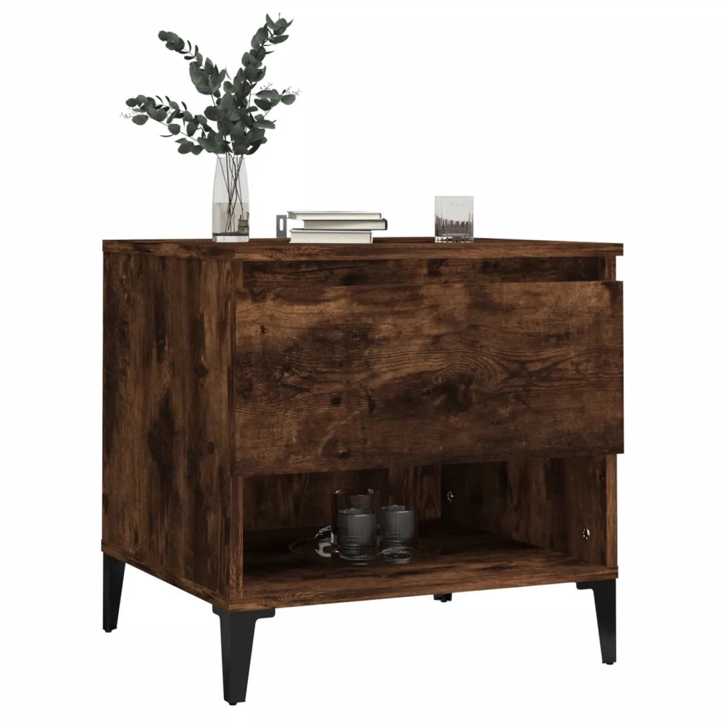 Tavolino da Salotto Rovere Fumo 50x46x50cm in Legno Multistrato 819558
