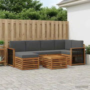 Set divano sezionale con cuscino 6 pcs Naturale e Antracite