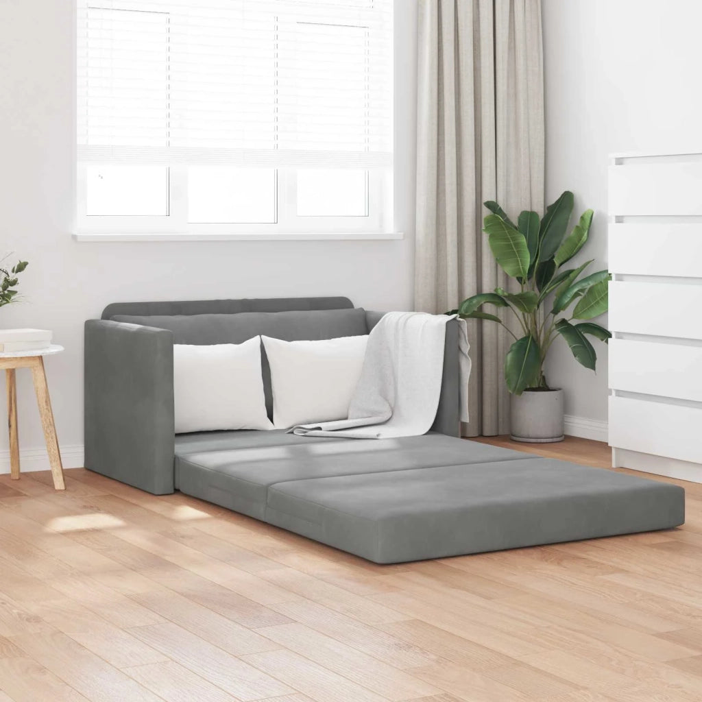 Divano letto | Sof¨¤ letto | Letto singolo Grigio scuro 124 x 71 x 78 cm Velluto