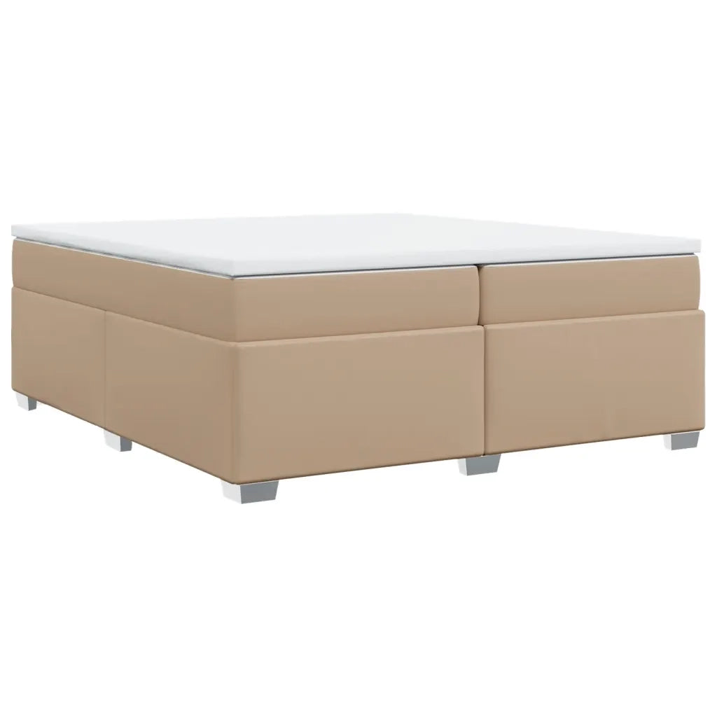 Giroletto a Molle con Materasso Cappuccino 200x200cm Similpelle 3285228