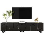 Mobile TV 180x40x42 cm; ampio spazio contenitore con montaggio semplice; truciolare nero