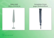 Parasole Ø 2-4m, Impermeabile e Resistente ai Tempi Meteorologici, 192x33 cm, 420D Poliestere, Antracite