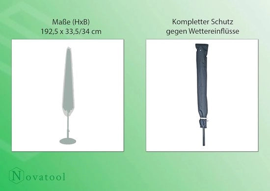 Parasole Ø 2-4m, Impermeabile e Resistente ai Tempi Meteorologici, 192x33 cm, 420D Poliestere, Antracite