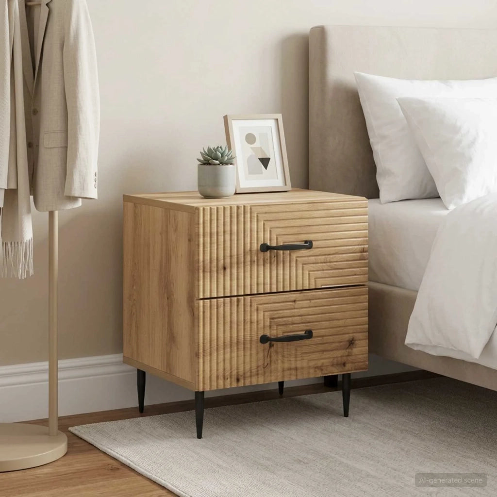 Armadio da Notte 2 pcs Rovere Artigianale 43 x 34,5 x 47,5 cm 894774