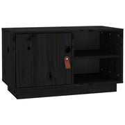Mobile TV multimediale scaffale TV credenza mobile TV sala da pranzo soggiorno camera da letto 70 x 34 x 40 cm legno di pino massiccio nero 02_0026189